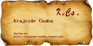 Krajczár Csaba névjegykártya