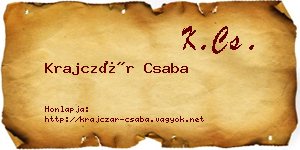 Krajczár Csaba névjegykártya
