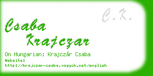 csaba krajczar business card
